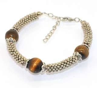   Tigers Eye Modern Mesh Bracelet From 7 to 9 Stainless Steel  
