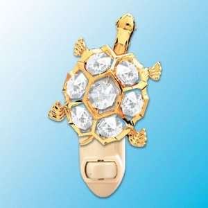    24k Gold Turtle Night Light   Clear Swarovski Crystal: Baby