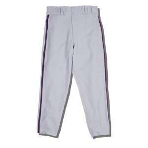   Zipper Fly Front Baseball Pants Hemmed, Silver Grey Size Waist Size 38