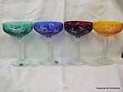 Vintage Set 4 Champagne Glasses German Lausitzer Crystal Cut to Clear 