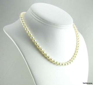 Authentic Mikimoto 15 Genuine Akoya PEARL Necklace   Sterling Silver 