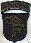 Vietnam Era US Army 101st Airborne Subdued Patch W/Tab  