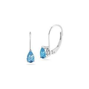  1.66 Ct Swiss Blue Topaz Stud Earrings in Platinum 
