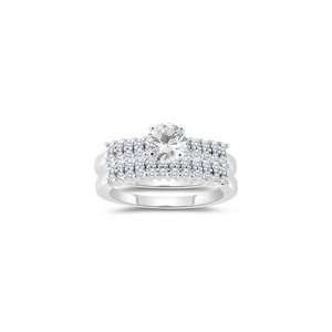  0.66 Cts Diamond & 1.29 Cts White Sapphire Matching Ring 