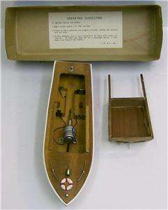 Vintage 1950s Lang Craft C Battery Model Wood Boat WOW  