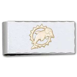  Miami Dolphins Gold Plated Brass Money Clip: Sports 