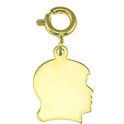 14k Yellow Gold Girl Silhouette Charm  Overstock
