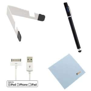  Cable + Black iKross Stylus with Pen + Portable Mini Tablet Stand 