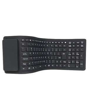   Roll Up Wireless Silicone Multimedia Keyboard (Black) Electronics