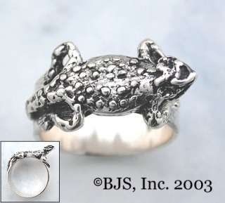 Sterling Silver Horned Toad Lizard Ring, Lizard Jewelry  