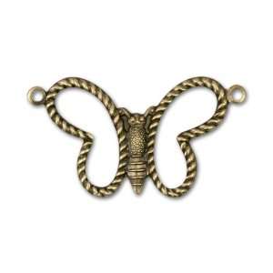  Antique Brass Butterfly Outline Link