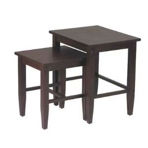   OSP Designs Espresso 2 Piece Nesting Table Set ES19 Furniture & Decor
