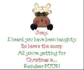Christmas Reindeer Poop Personalized Party Favors Cute!  
