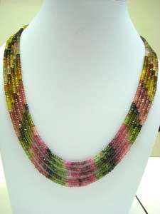 Tourmaline Watermelon Beads 5 strings 20 necklace 3.25mm bead  