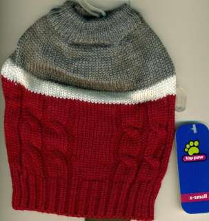 Top Paw Dog Sweater NEW w/tags Gray & Red size XS  