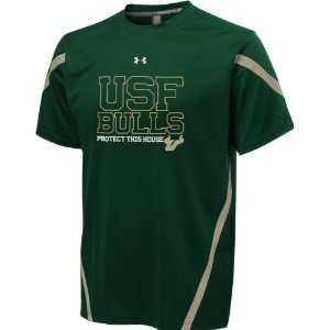 South Florida Bulls Green Under Armour Performance Football Sideline T 