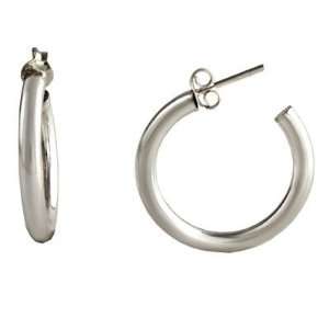  Sterling Silver Tarnish Free Polished Half Hoop Earrings 