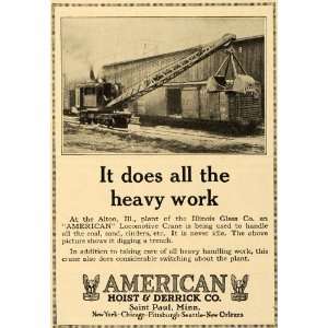  1924 Ad American Hoist & Derrick Co. Illinois Glass Co.   Original 