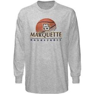 Marquette Golden Eagles Ash Basketball Graphic Long Sleeve T shirt 