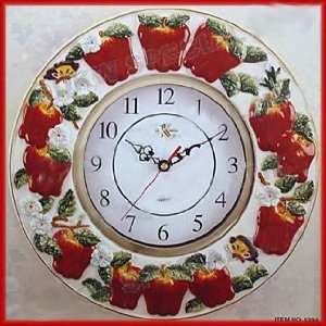  Big Apples 12 Ceramic Wall Clock DK 6394: Home 