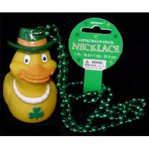   . Patricks Day Shamrock Rubber Ducky Beaded Necklace
