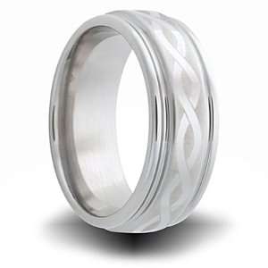 Celtic Knot Titanium 8mm Band with Grooved Edge