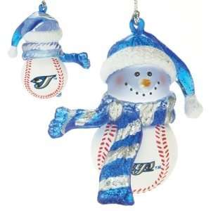  Toronto Blue Jays MLB Striped Acrylic Snowman Ornament (3 