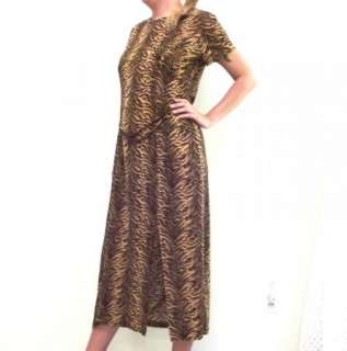Long Sparkly Tiger Stripe Print Stretch Dress Belt 14 L  