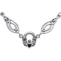 Sterling Silver Celtic Claddagh Necklace  