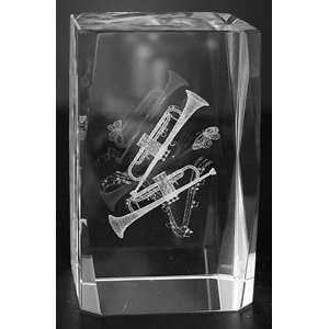 3d Laser Cut Trumpets Crystal