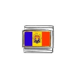 Moldova Flag Italian Charm Bracelet Link