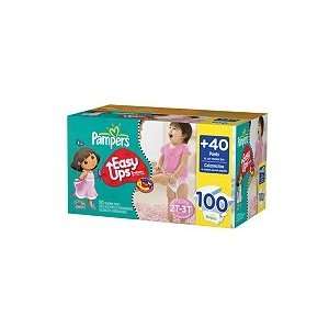  Pampers Easy Ups, Girls, Size 4, 2t 3t (16 34 Lbs.), 100 