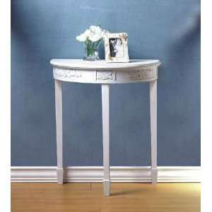  Distressed White Wood Hall Table