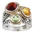 Meredith Leigh Sterling Silver and 14k Gold Gemstone Ring