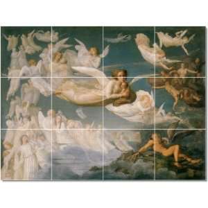 Louis Janmot Angels Tile Mural Modern Floor  12.75x17 using (12) 4 