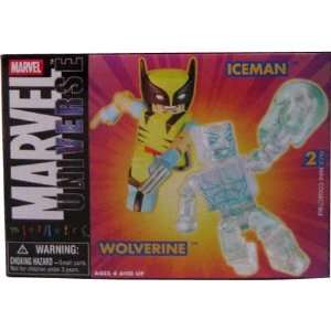    Marvel Universe Minimates Wolverine and Iceman Toys & Games