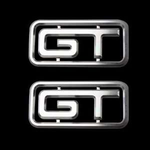  Mustang Billet GT Logo Emblem with Corral Pair: Automotive