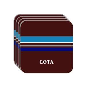 Personal Name Gift   LOTA Set of 4 Mini Mousepad Coasters (blue 