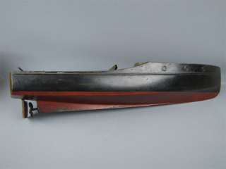 Vintage Bakelite Clockwork Speed Boat Toy 23 1/2 INCHES  