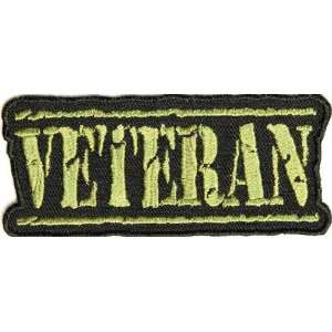  Veteran Patch   Military Stamp letters in Army Green, 3 