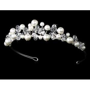  Ivory Pearl & Swarovski Bridal Tiara HP 8135: Beauty