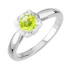 Created Diamonds Elegant Halo Engagement 14K White Gold Ring with 