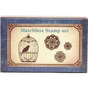  Matchbox stamp set bird cage flower ornament: Toys & Games