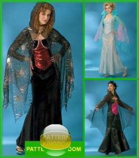 Gothic Wicca Witch Cape & Dress Patterns OOP 6 12  