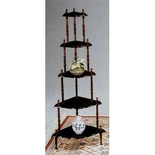 Acme 5 tier corner plant stand curio stand cherry or oak finish wood 