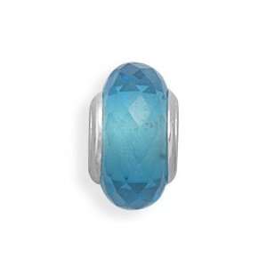 March Birthstone Aquamarine Glass Bead fits Pandora Chamilia Bracelet