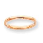 JewelryWeb 14k Rose Gold Polished 2mm Band Ring   Size 8