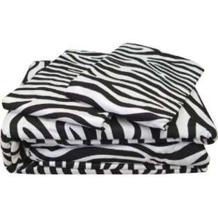   4pc Zebra Stripes Animal Print Bedding Full Sheet Set 
