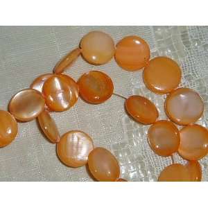    Apricot Mother Of Pearl Coin Beads Drops: Arts, Crafts & Sewing