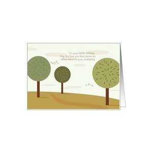  100th Birthday   green landscape Card Toys & Games